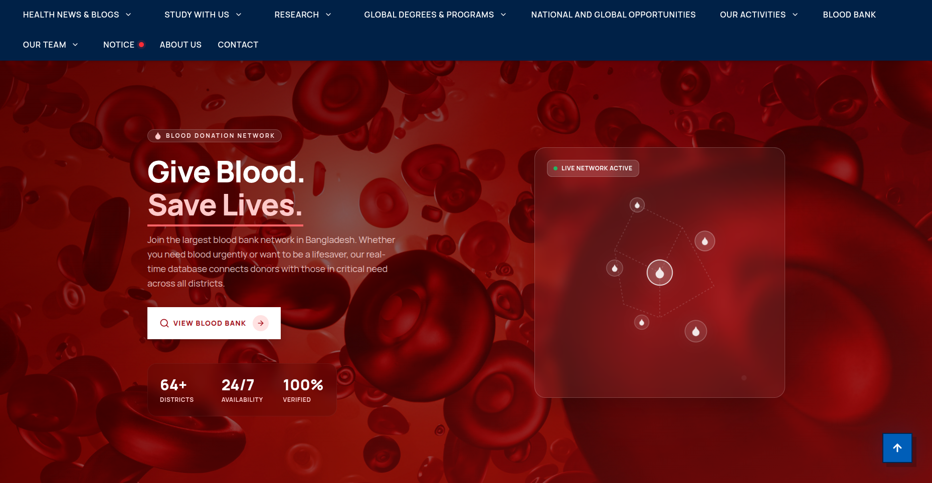 Public Health Allience Blood Bank Page