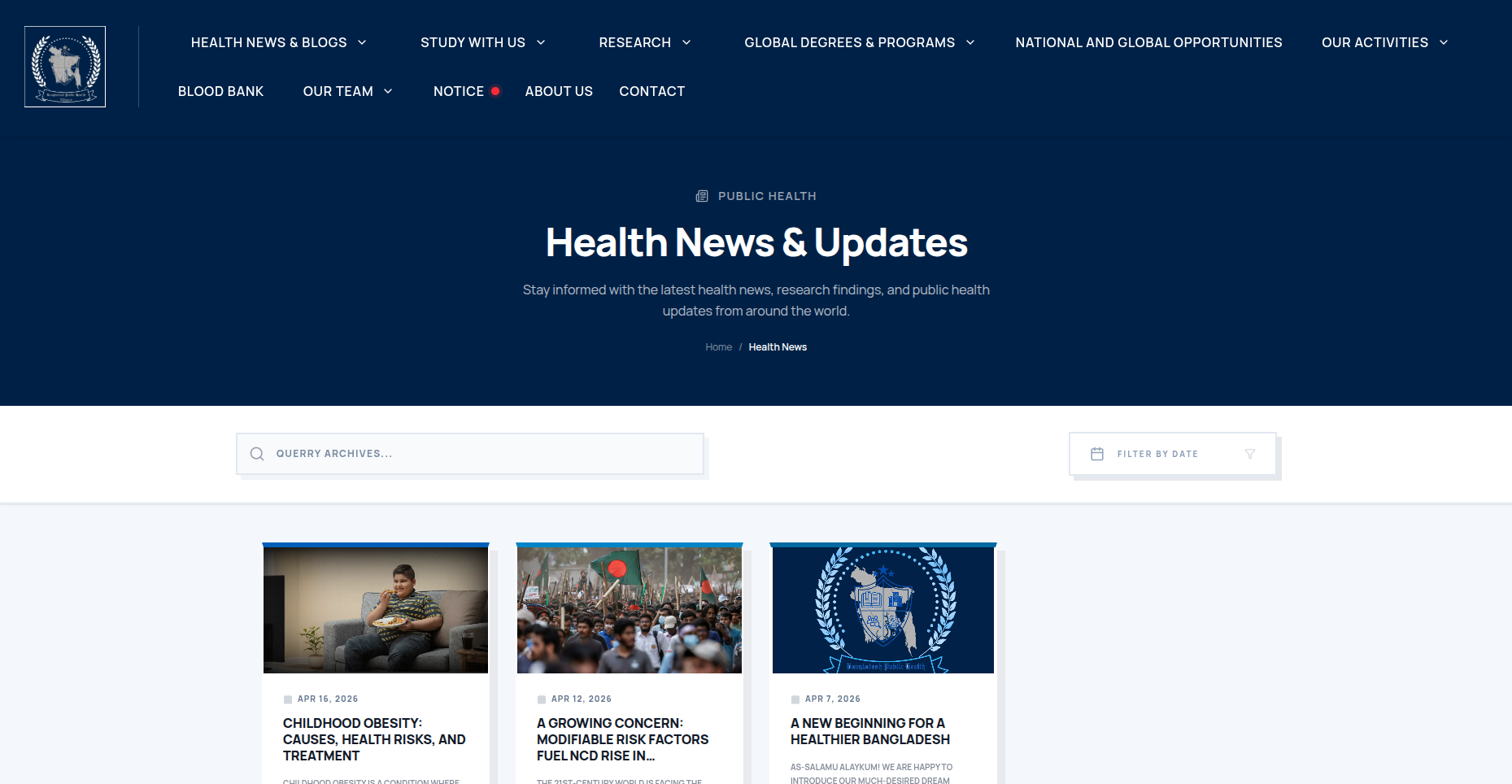Public Health Allience Health News Page
