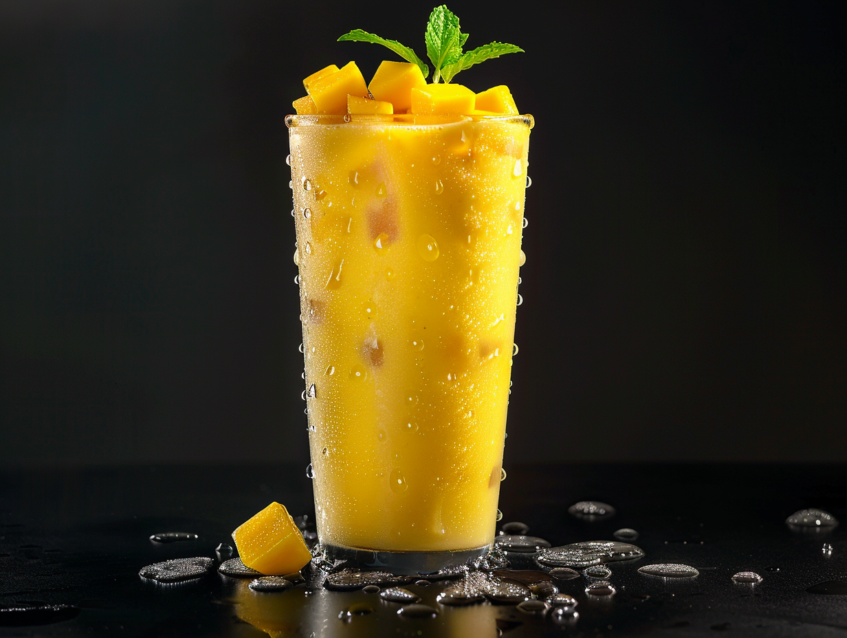 Coconut Mango Smoothie in a glass