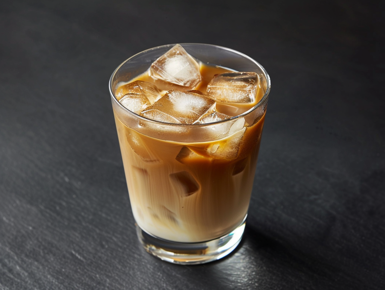 Iced coffee in a tall glass