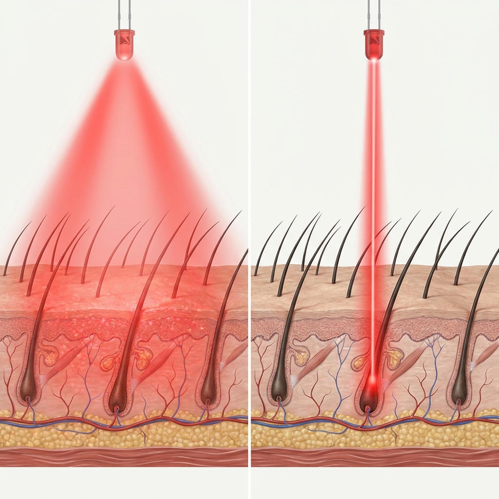 LED and laser light comparison