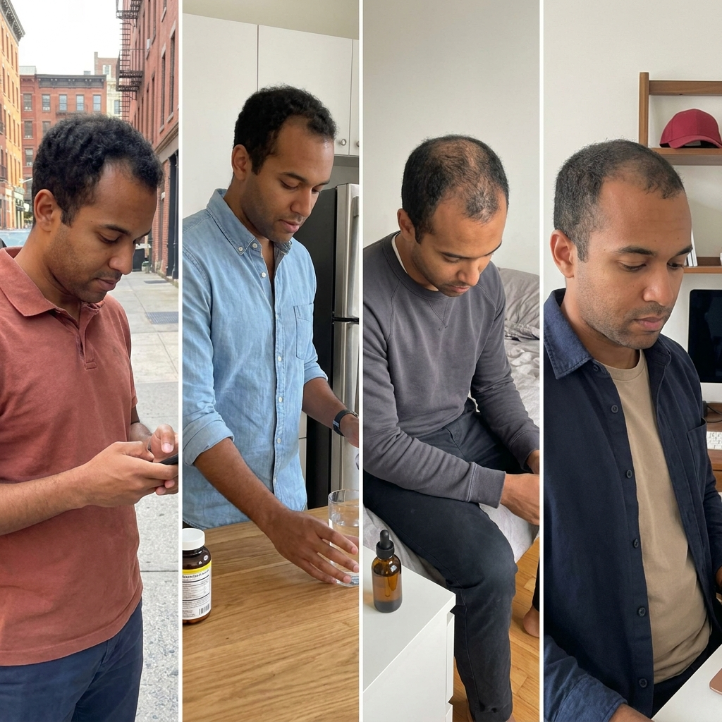 Hair thinning progressing over time