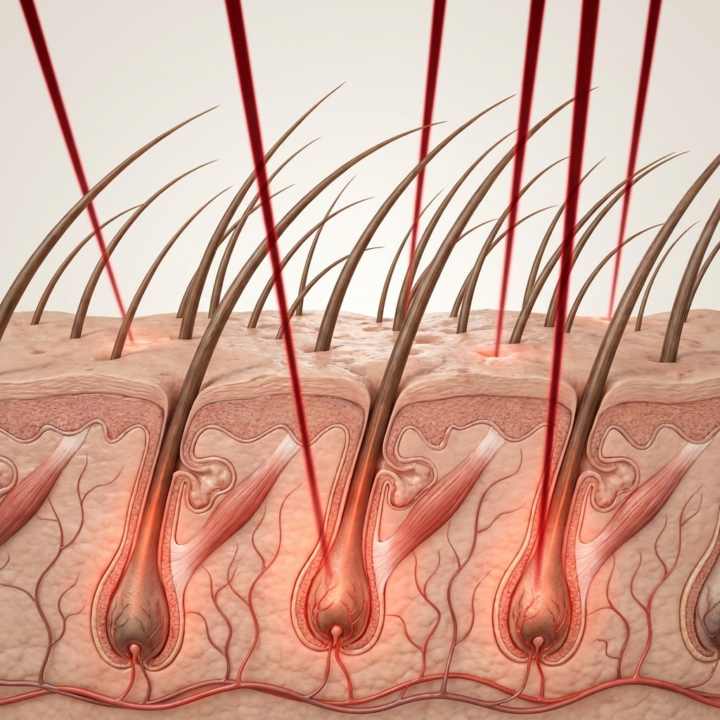 Direct stimulation reaching the hair follicle