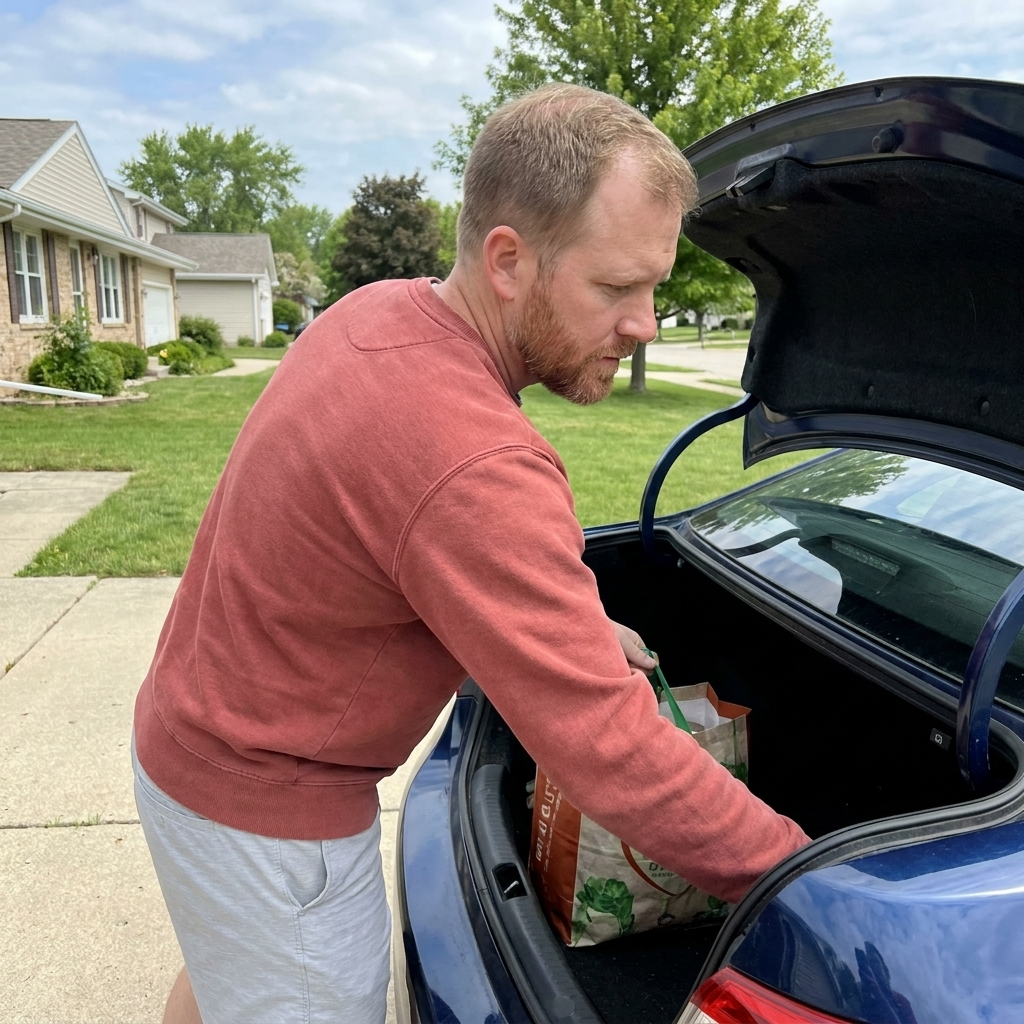 Man continuing his routine despite early thinning
