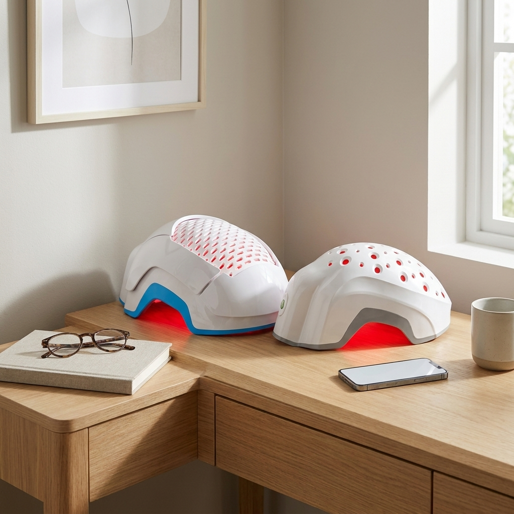 Two Theradome laser hair growth helmets