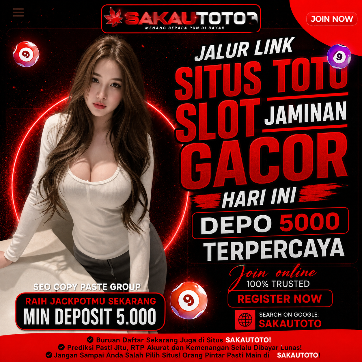 SAKAUTOTO # Jalur Link Situs Toto Slot Jaminan Gacor Hari Ini Depo 5000 Terpercaya