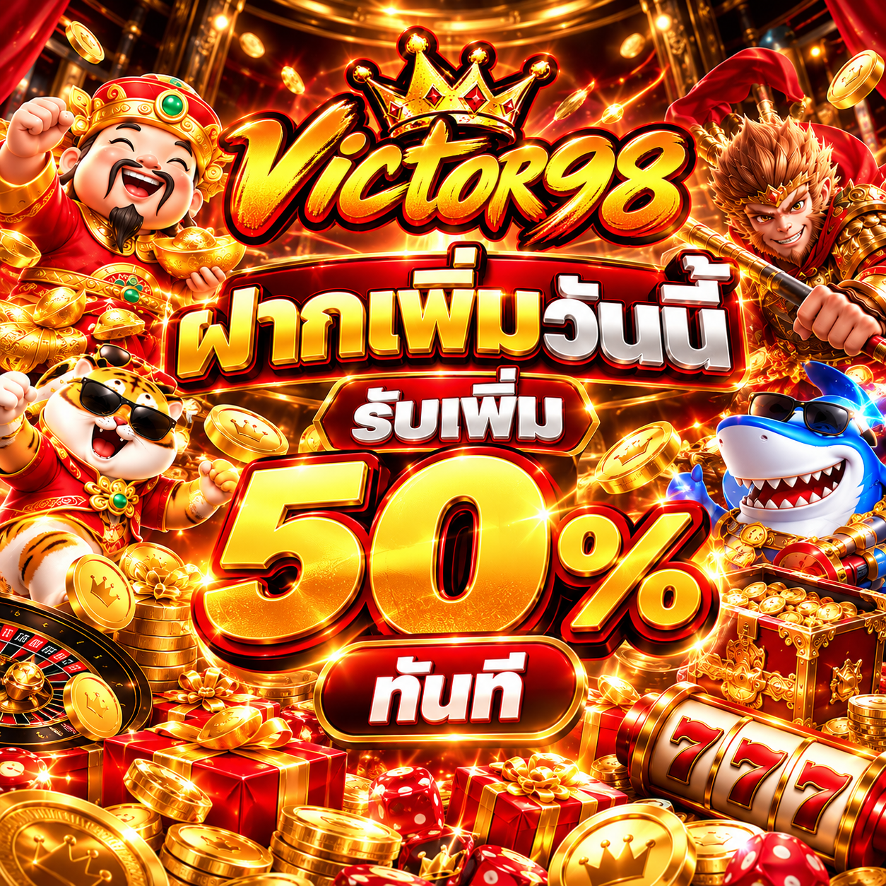 VICTOR98 ฝากเพิ่มวันนี้ รับเพิ่ม 50%