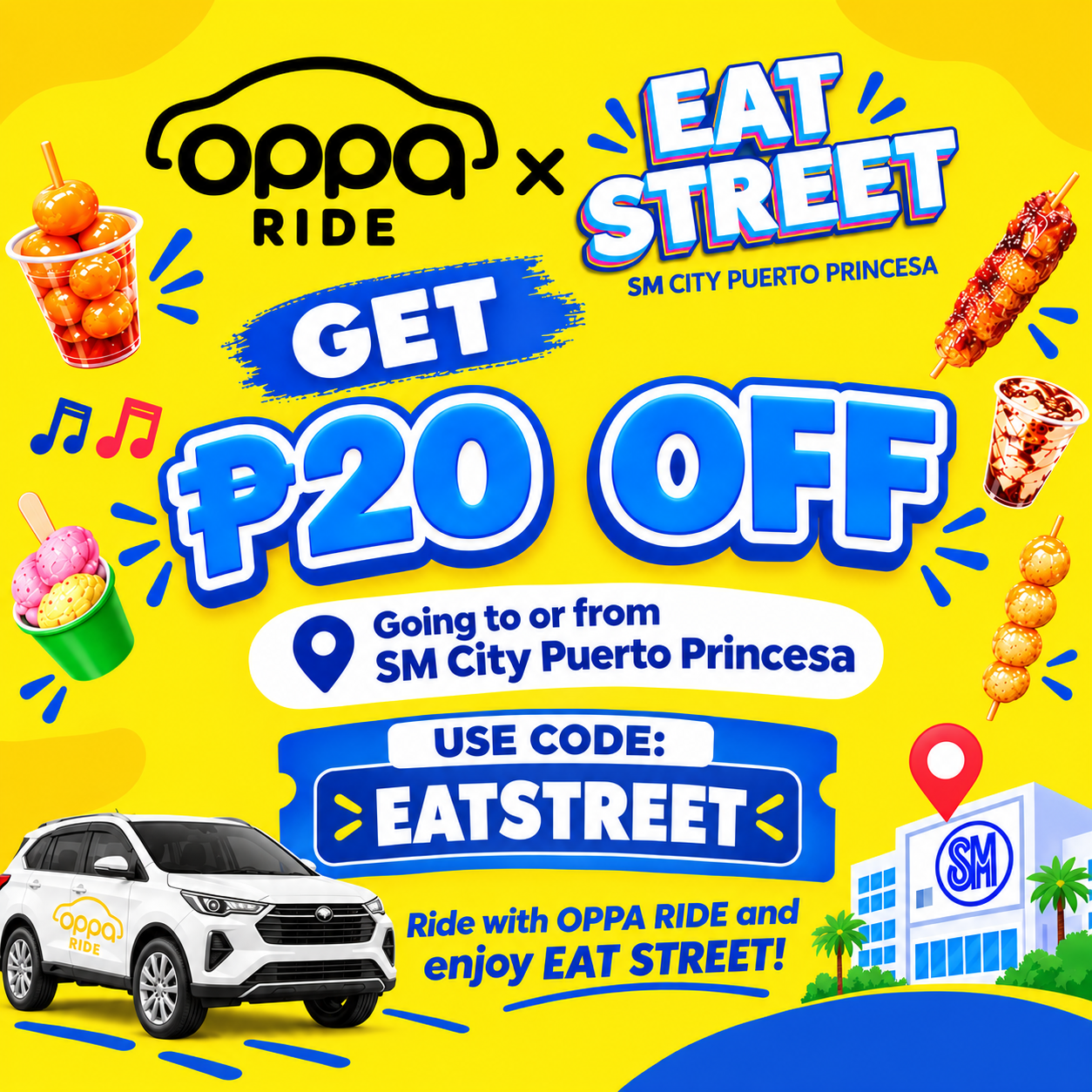Oppa Ride Eat Street Discount Poster