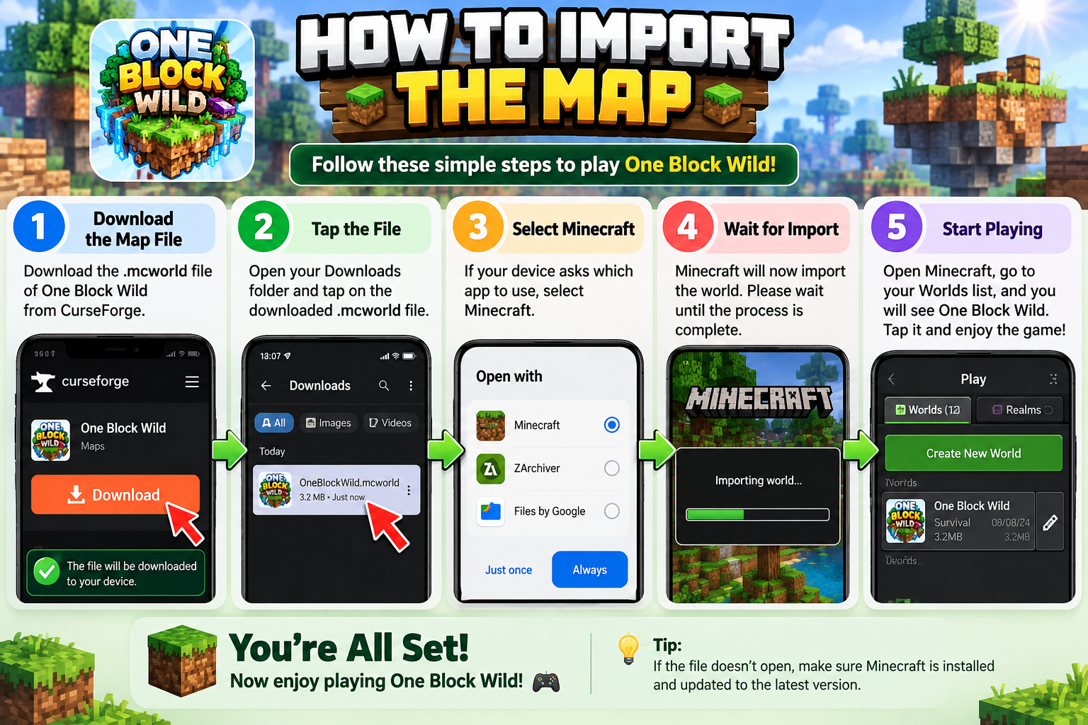How to Import One Block Wild into Minecraft Bedrock