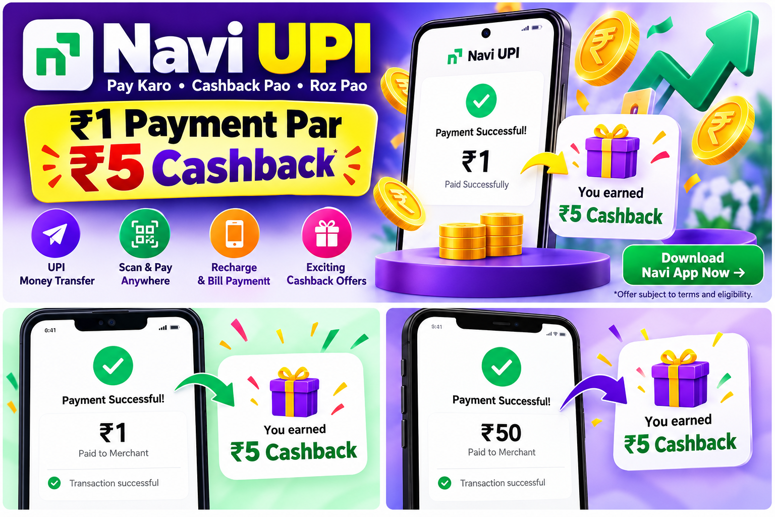 Navi UPI Cashback Offers 2026