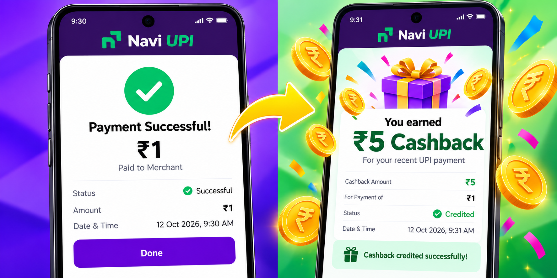 Navi UPI Payment and Cashback Rewards