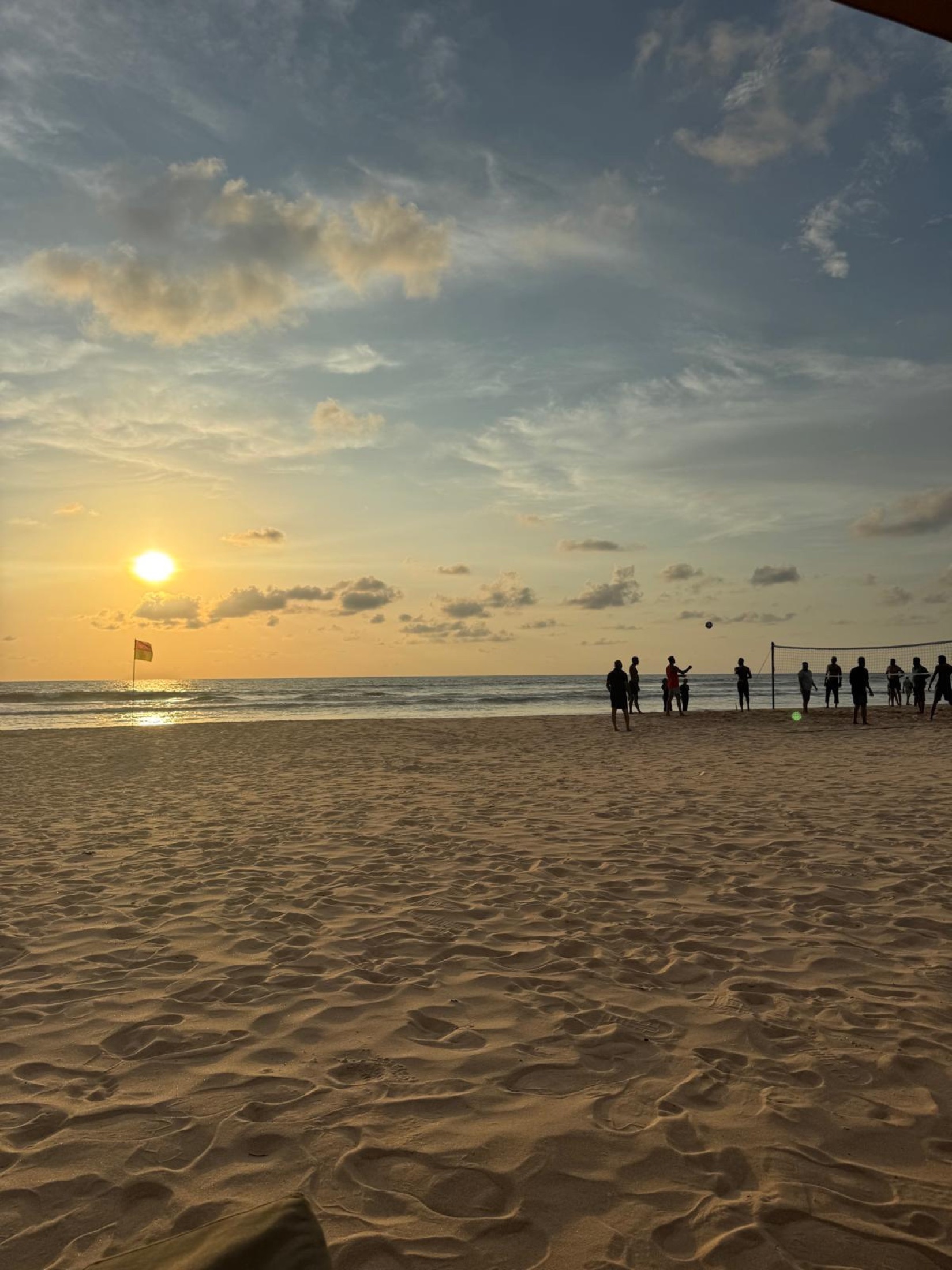 Sunset over the beach in Sri Lanka