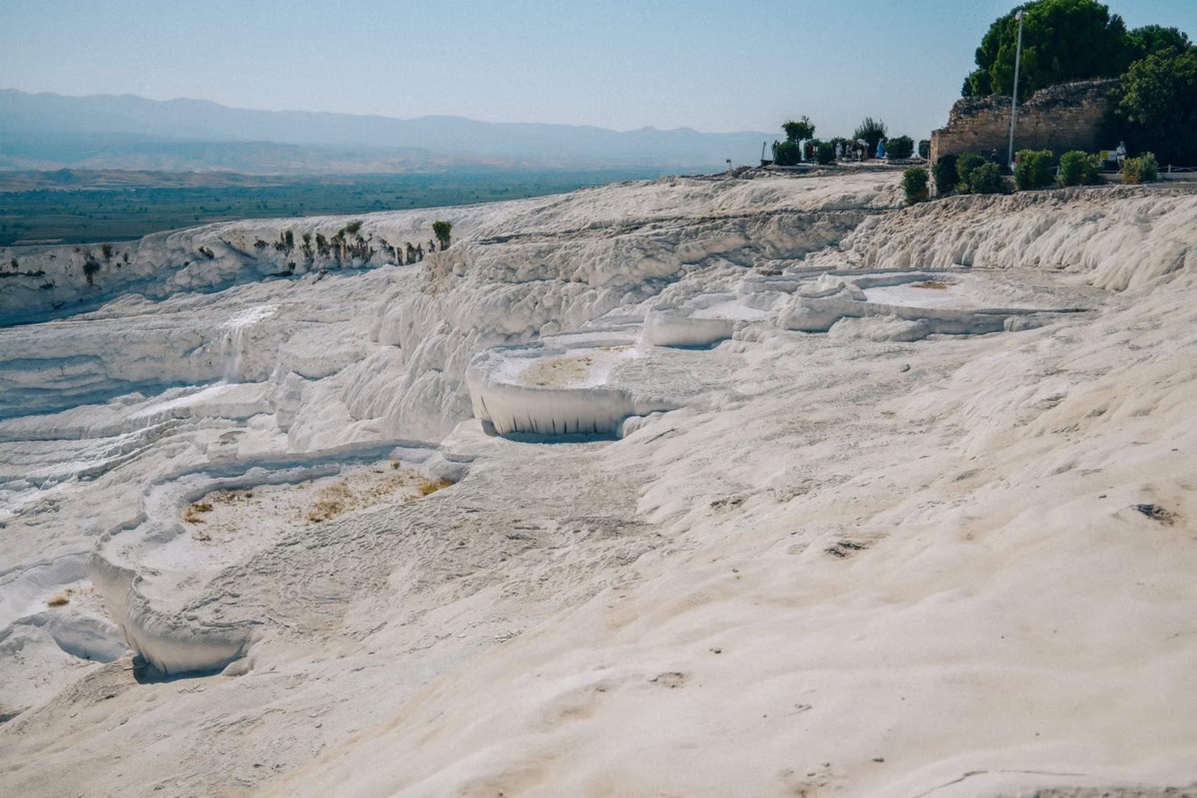 The white travertine terraces of Pamukkale
