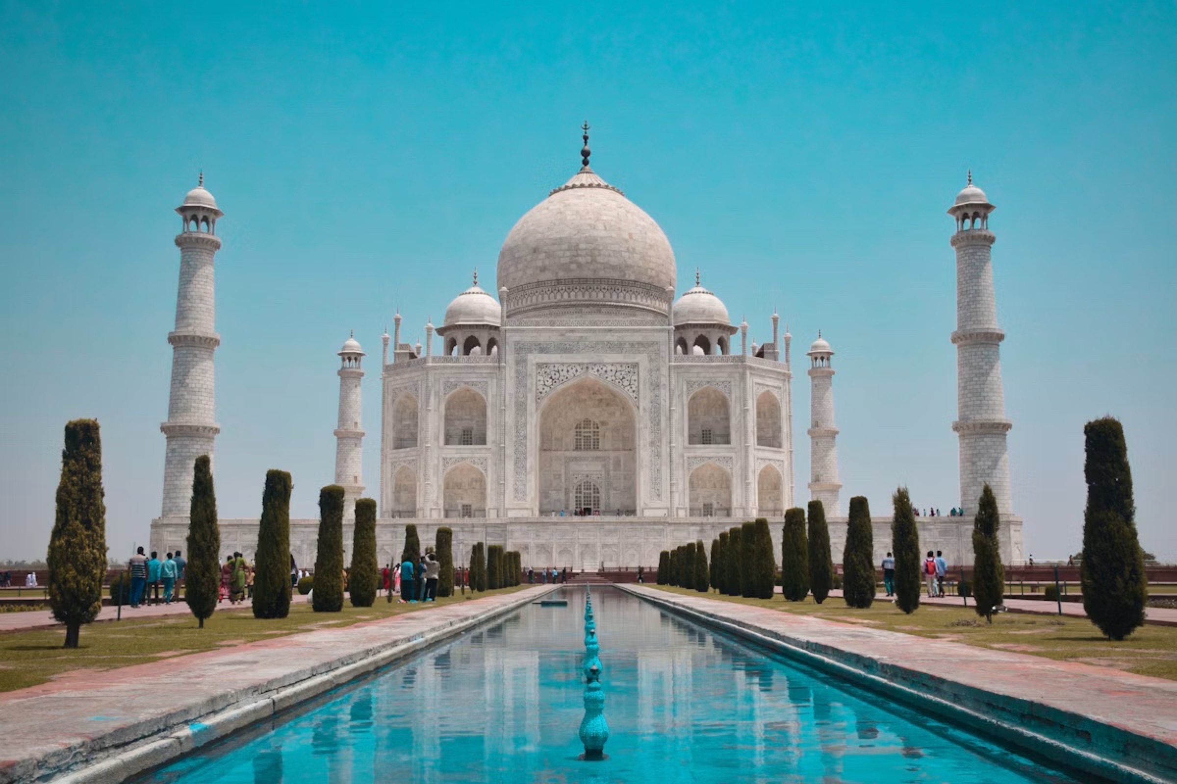 The Taj Mahal and its reflecting pool