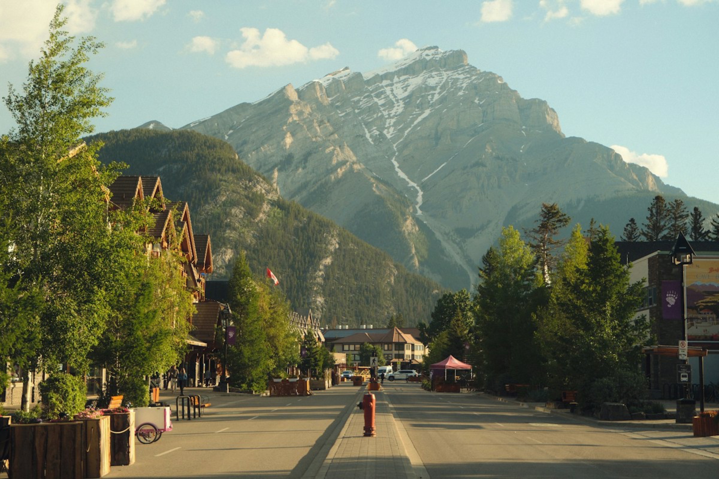 Banff Avenue with Cascade Mountain behind
